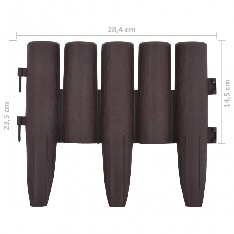 Rasenkanten 36 Stk. Braun 10 m PP