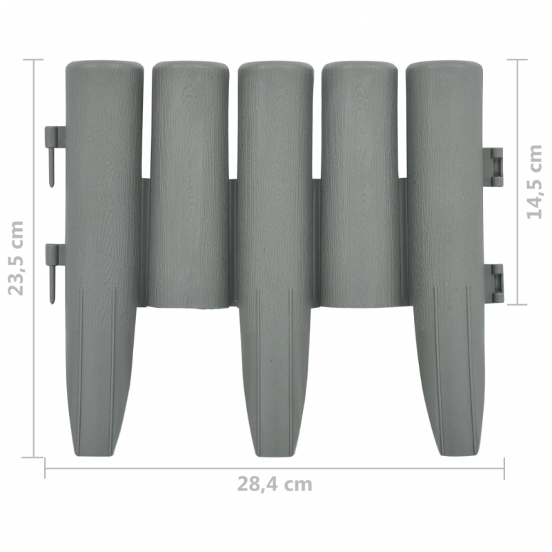 Rasenkanten 36 Stk. Grau 10 m PP