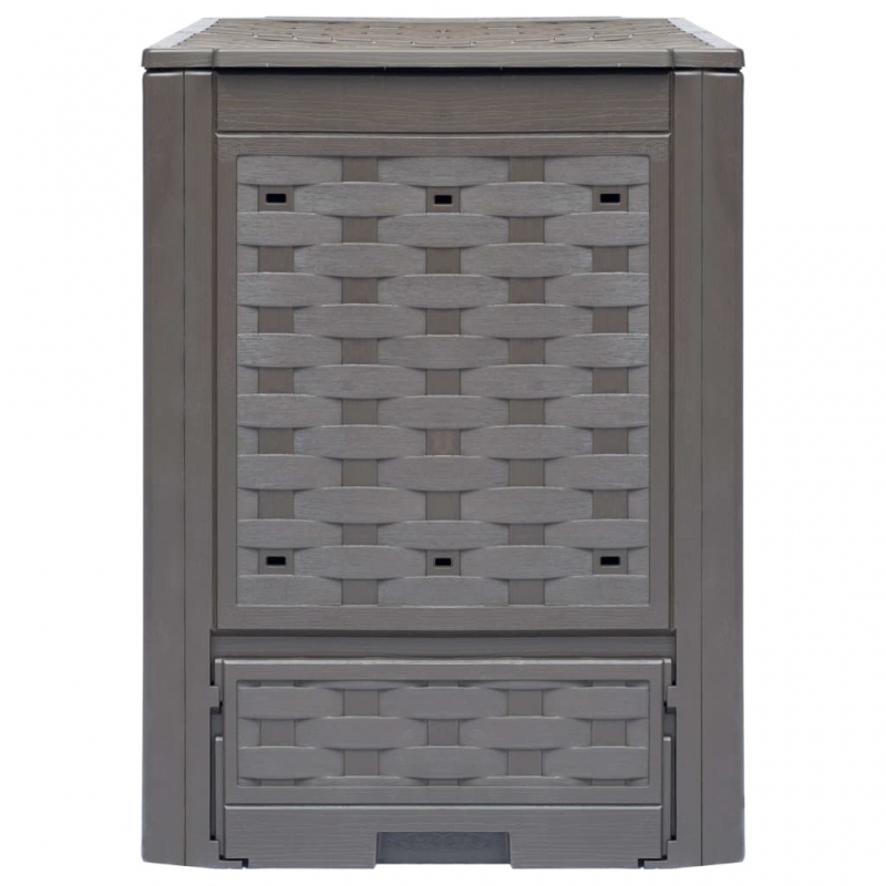 Gartenkomposter 2 Stk. Braun 60x60x83cm 600 L Kunststoff Rattan