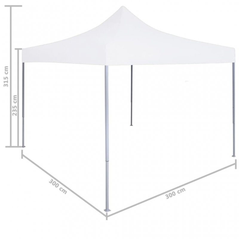 Profi-Partyzelt Faltbar 3 x 3 m Stahl Weiß
