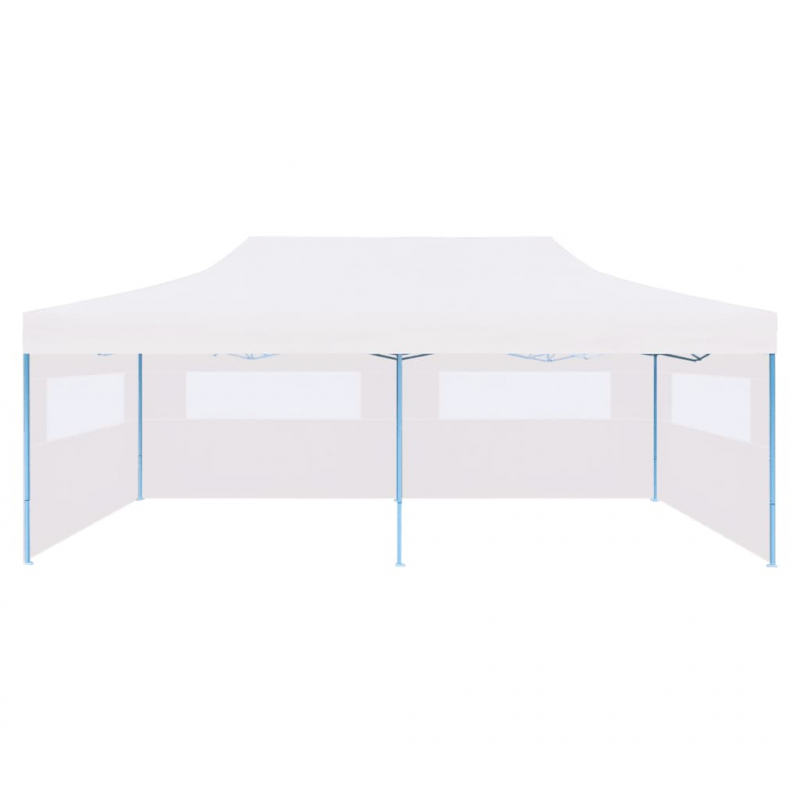 Pop-Up Partyzelt mit Seitenwänden Faltbar 3x6 m Stahl Weiß