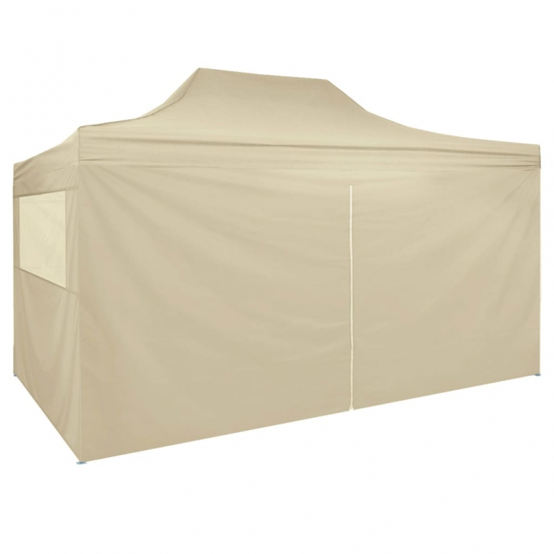 Profi-Partyzelt Faltbar 3×4 m Stahl Creme