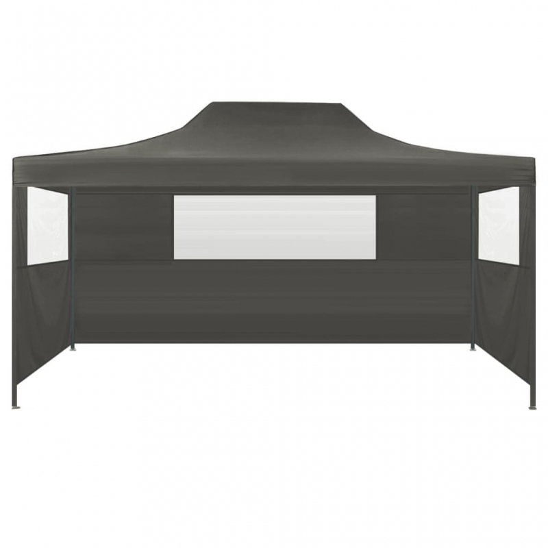 Profi-Partyzelt Faltbar mit 3 Seitenwänden 3×4m Stahl Anthrazit