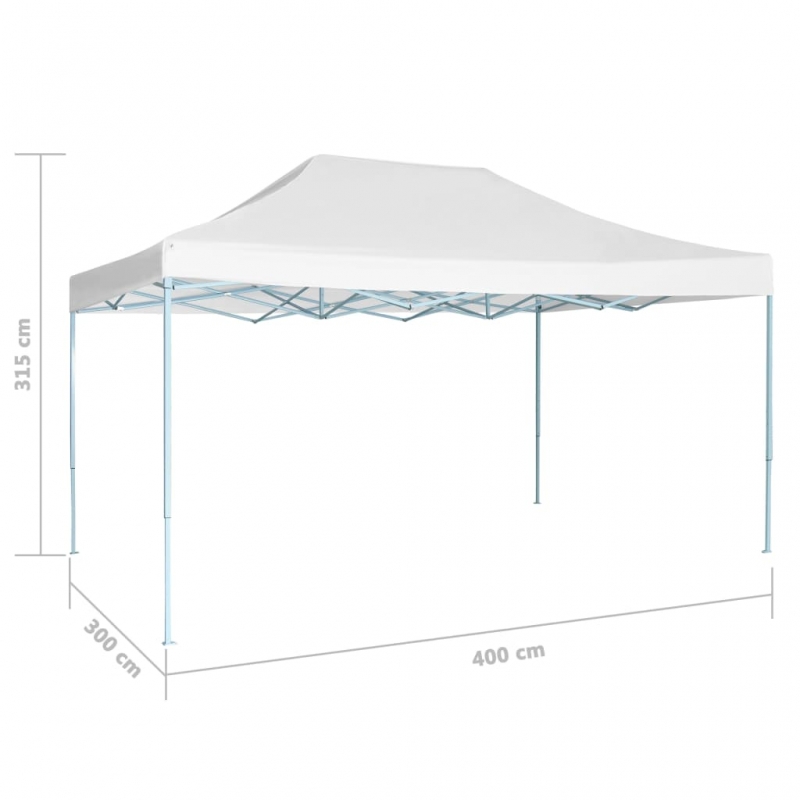 Profi-Partyzelt Faltbar 3 x 4 m Stahl Weiß