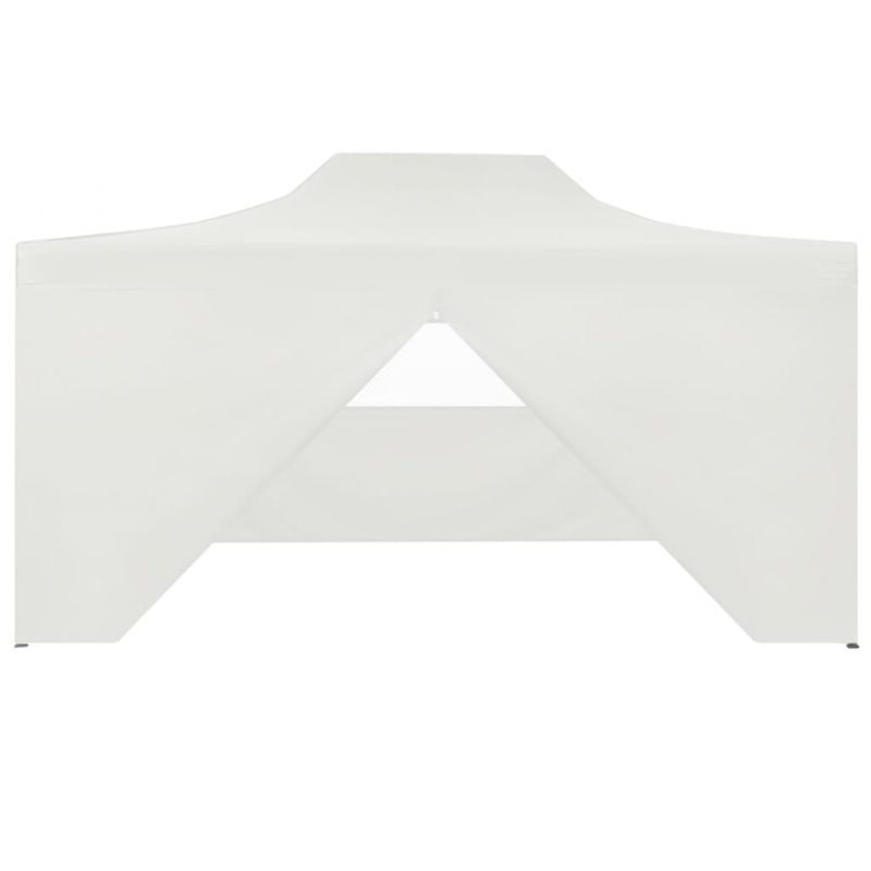 Profi-Partyzelt Faltbar mit 4 Seitenwänden 3×4m Stahl Weiß