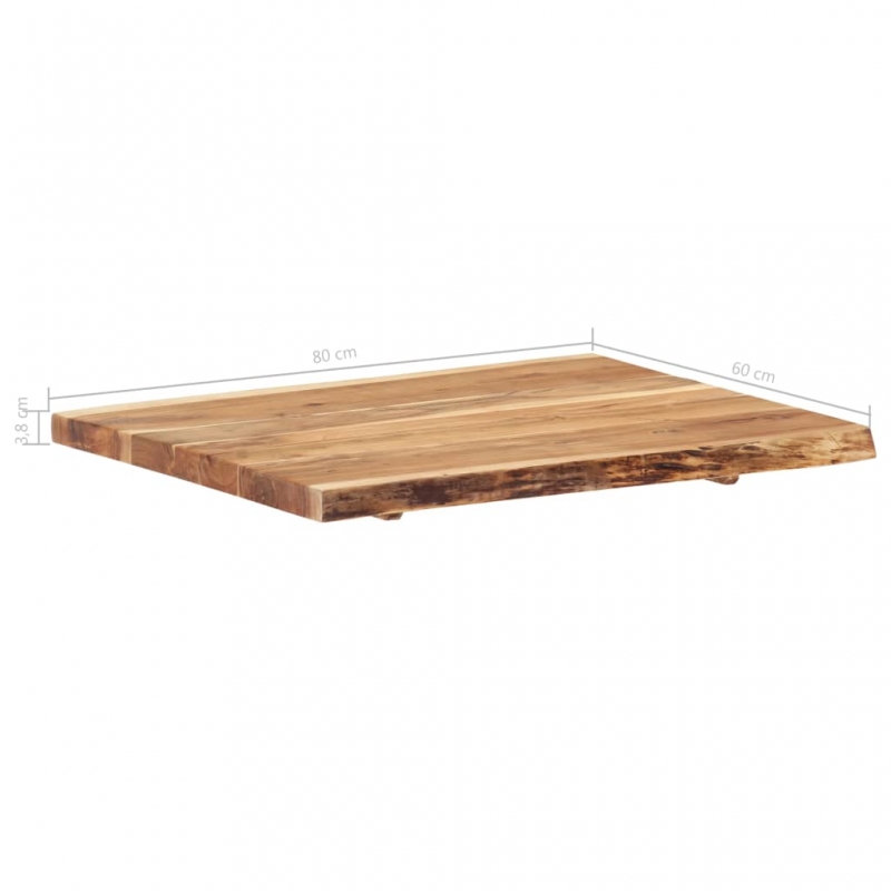 Tischplatte Massivholz Akazie 80x(50-60)x3,8 cm
