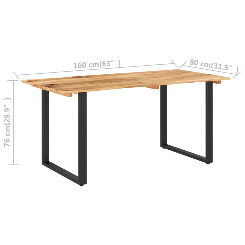 Esstisch 154x80x76 cm Massivholz Akazie
