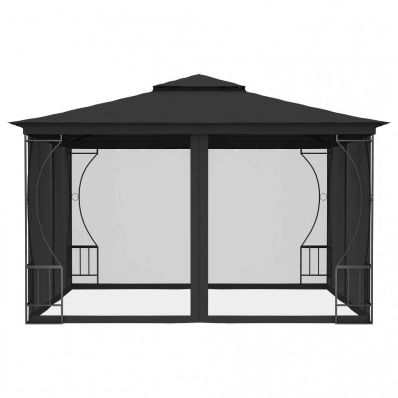 Pavillon mit Netz 300x300x265 cm Anthrazit
