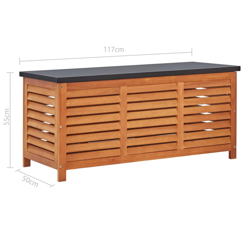 Gartenbox 117x50x55 cm Eukalyptus Massivholz
