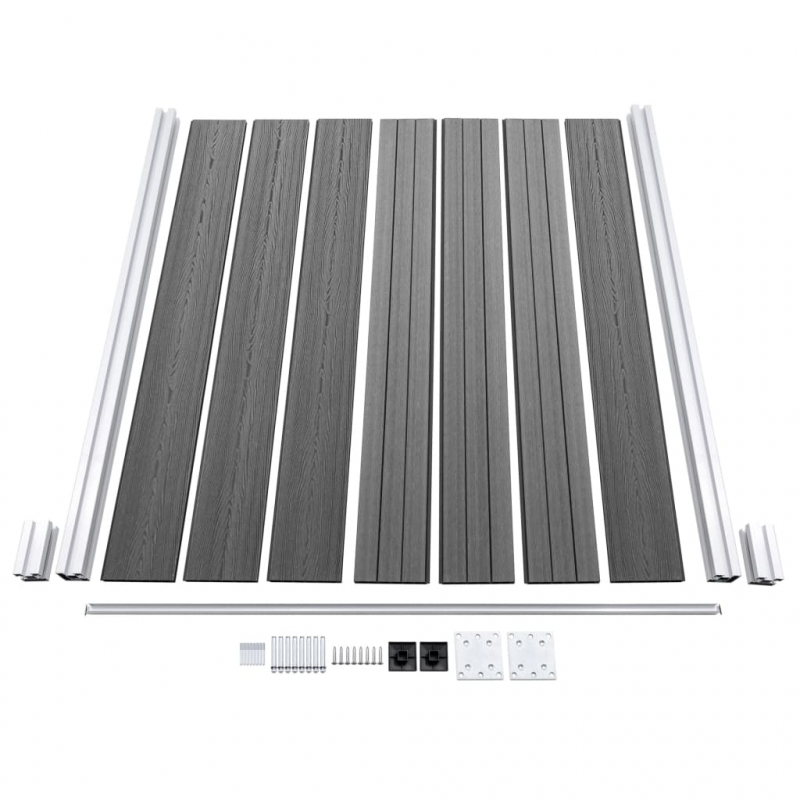 Gartenzaun WPC 180×186 cm Grau