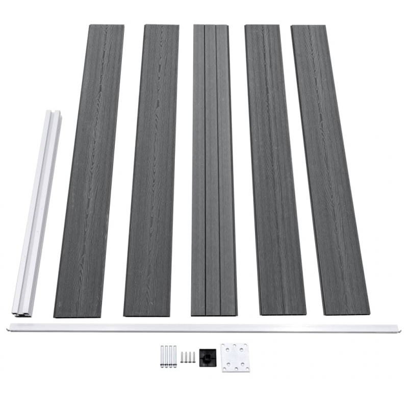Gartenzaun WPC 175x105 cm Grau