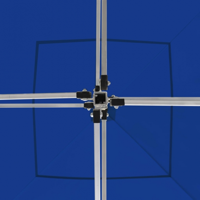 Profi-Partyzelt Faltbar mit Wänden Aluminium 2×2m Blau