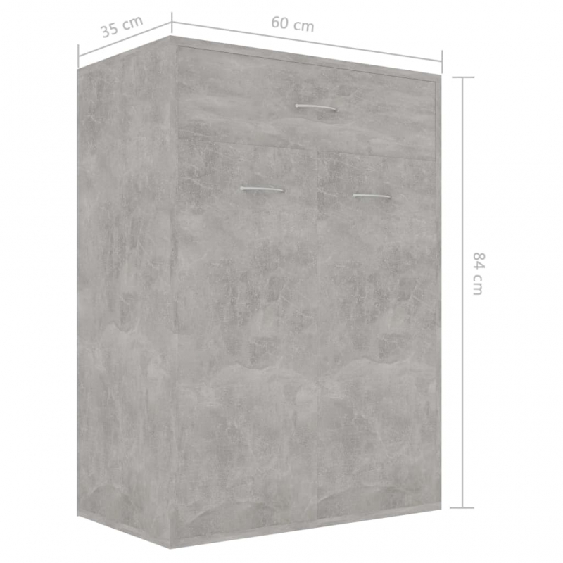 Schuhschrank Betongrau 60x35x84 cm Holzwerkstoff