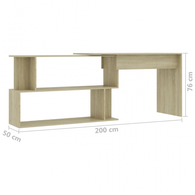 Eckschreibtisch Sonoma-Eiche 200x50x76 cm Holzwerkstoff