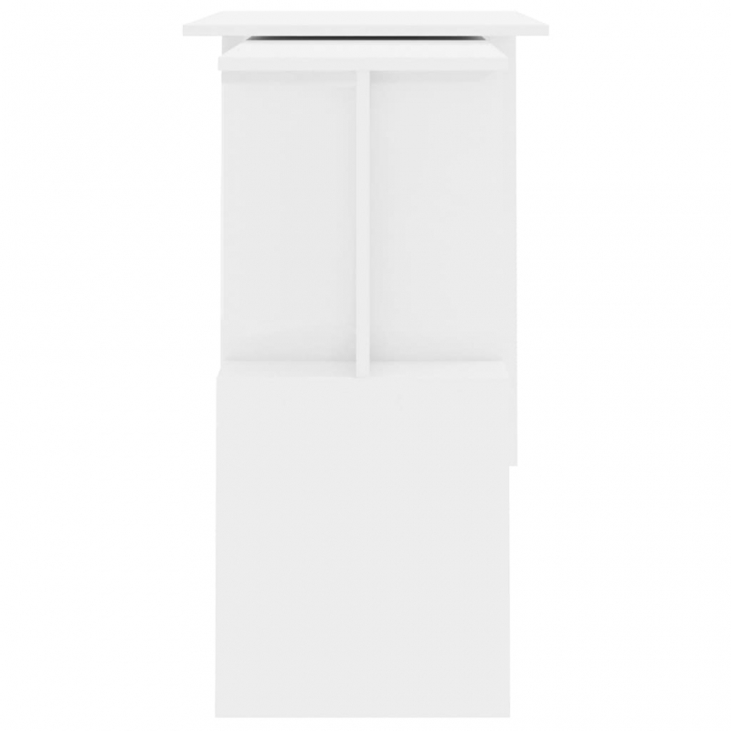 Eckschreibtisch Hochglanz-Weiß 200x50x76 cm Holzwerkstoff