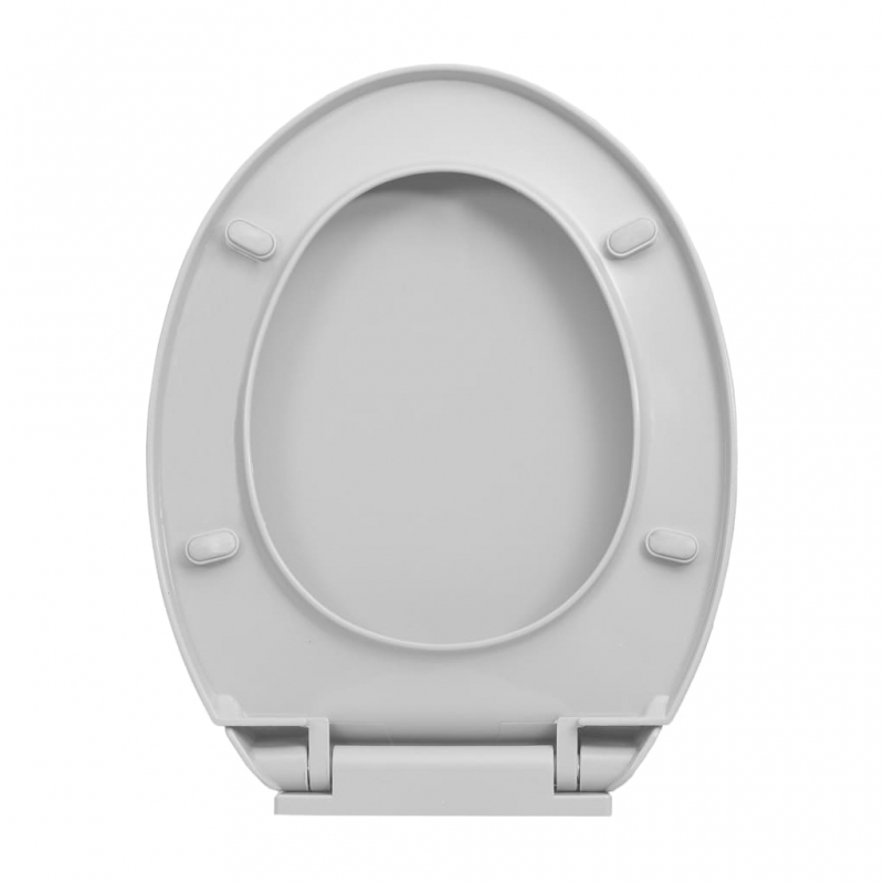 Toilettensitz mit Absenkautomatik Quick-Release Hellgrau Oval