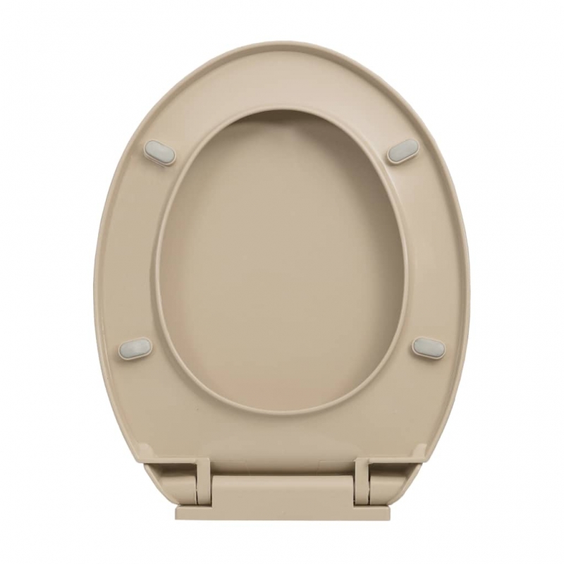 Toilettensitz mit Absenkautomatik Quick-Release Beige Oval