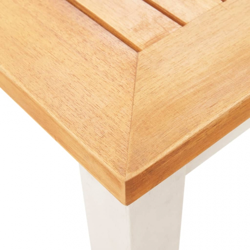 Garten-Beistelltisch 45x45x38 cm Massivholz Akazie & Edelstahl