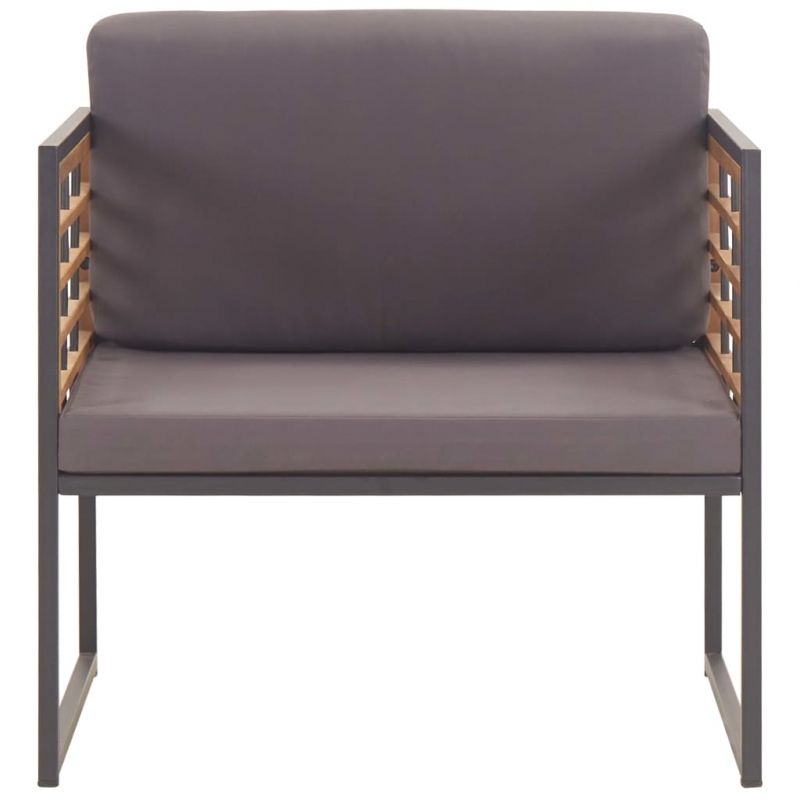 Gartenstühle mit Auflagen 2 Stk. Massivholz Akazie Dunkelgrau