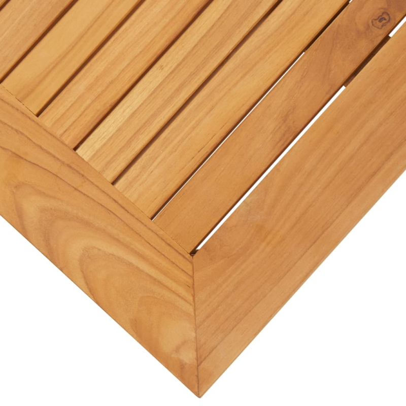 Garten-Beistelltisch 45 x 45 x 38 cm Teak Massivholz Edelstahl