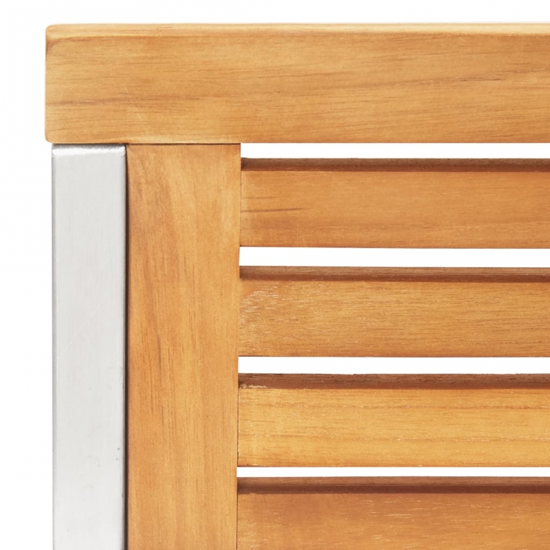 Gartenstühle 2 Stk. Massivholz Teak und Edelstahl