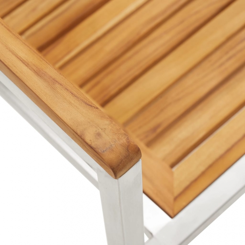 Gartenstühle 2 Stk. Massivholz Teak und Edelstahl