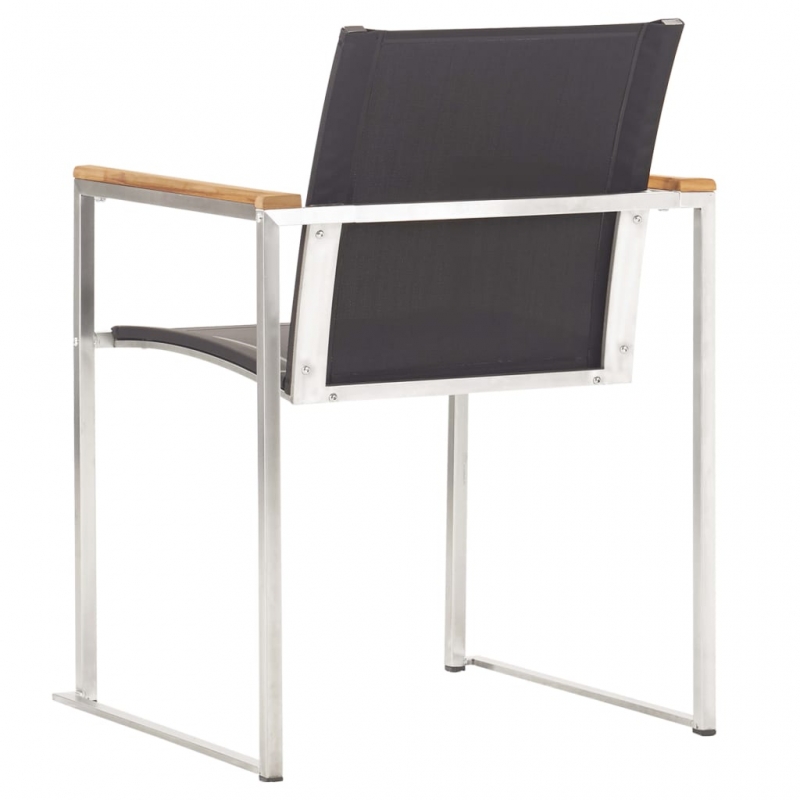 Gartenstühle 4 Stk. Textilene and Edelstahl Grau