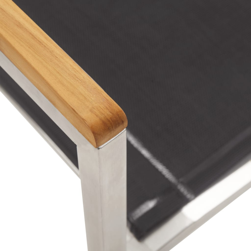 Gartenstühle 2 Stk. Textilene and Edelstahl Grau