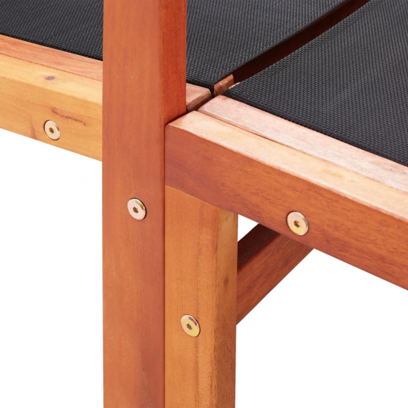 Gartenstuhl mit Fußablage Eukalyptus Massivholz und Textilene