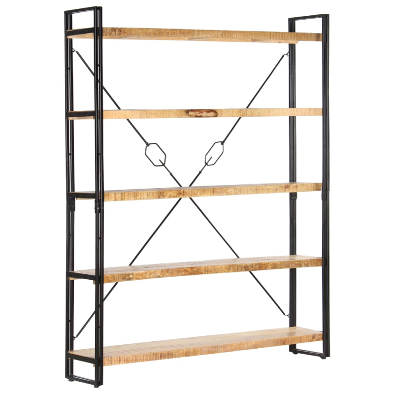 Bücherregal 5 Fächer 140x30x180 cm Mango Massivholz