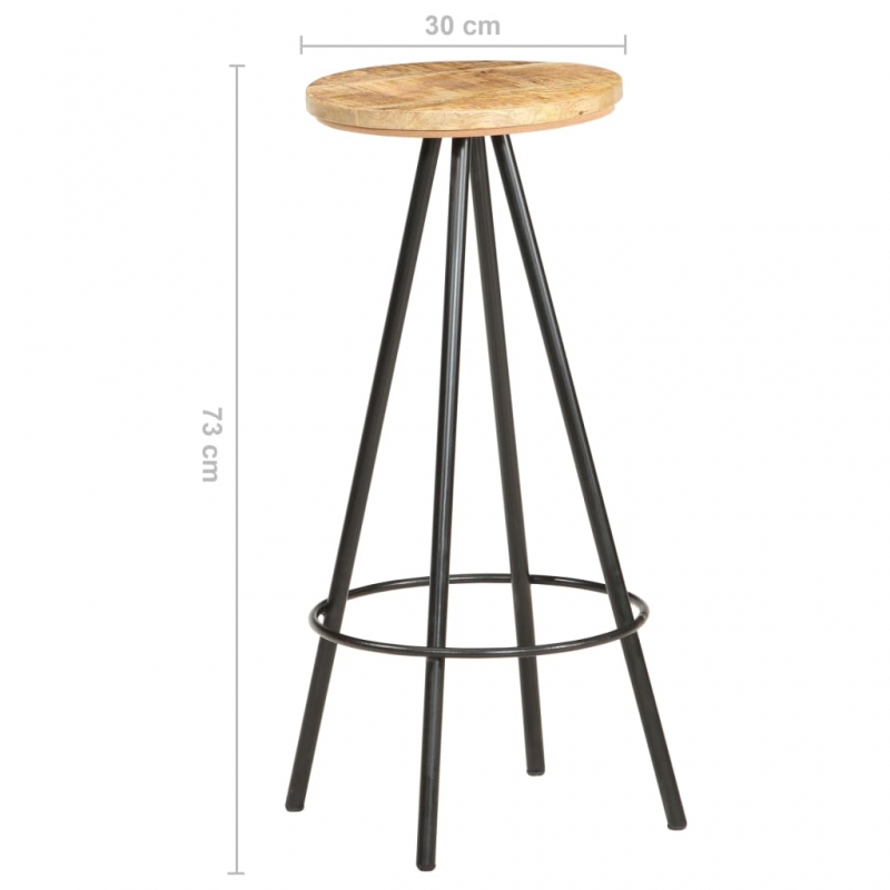 Barhocker 2 Stk. Raues Mangoholz