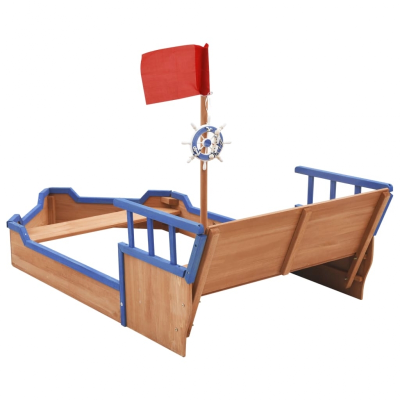 Sandkasten Piratenschiff Tannenholz 190x94,5x101 cm