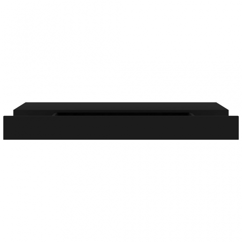 Schweberegal mit Schublade Schwarz 80x25x8 cm