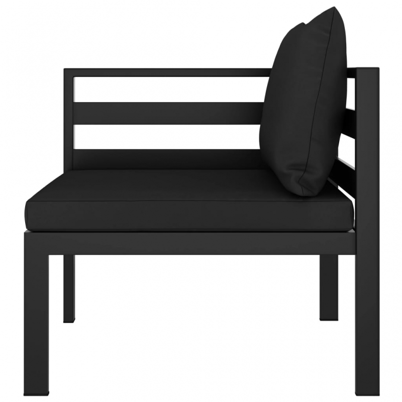 Modular-Sofa-Eckteil 1 Stk. mit Kissen Aluminium Anthrazit