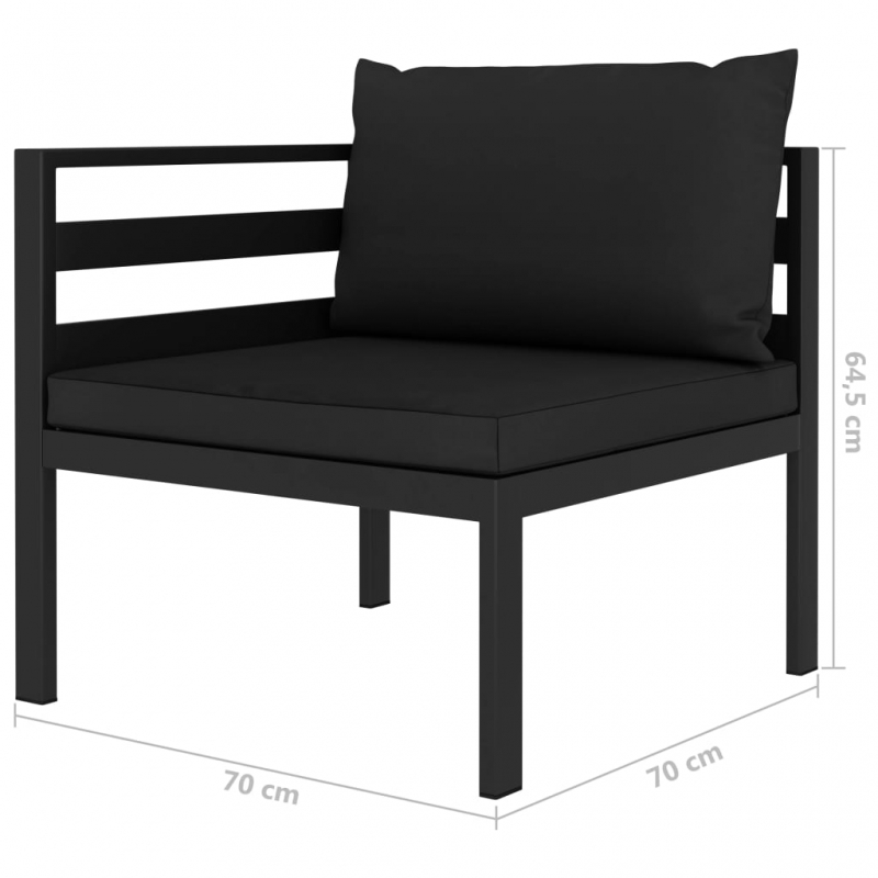 Modular-Sofa-Eckteil 1 Stk. mit Kissen Aluminium Anthrazit