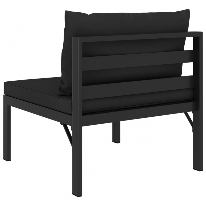 Modular-Sofa-Mittelteil mit Kissen Aluminium Anthrazit