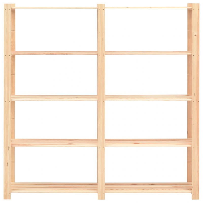 Lagerregale 5 Böden 2 Stk. 170x38x170cm Massivholz Kiefer 500kg