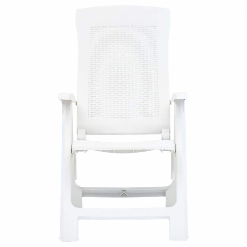 Verstellbare Gartenstühle 2 Stk. Kunststoff Weiß