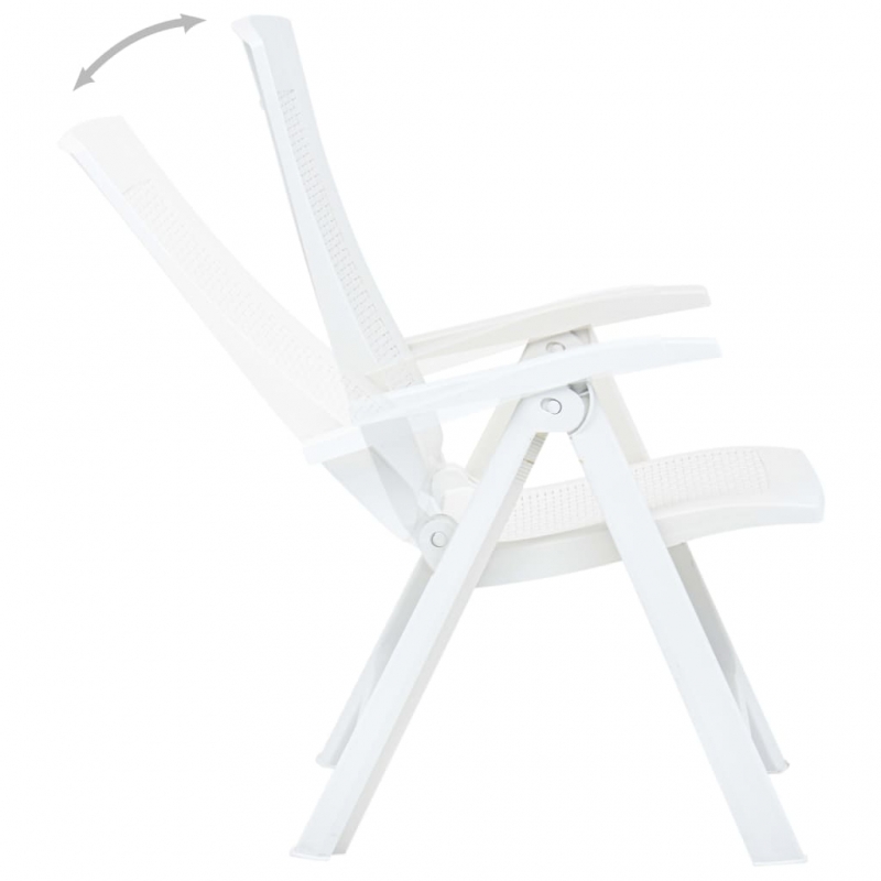 Verstellbare Gartenstühle 2 Stk. Kunststoff Weiß