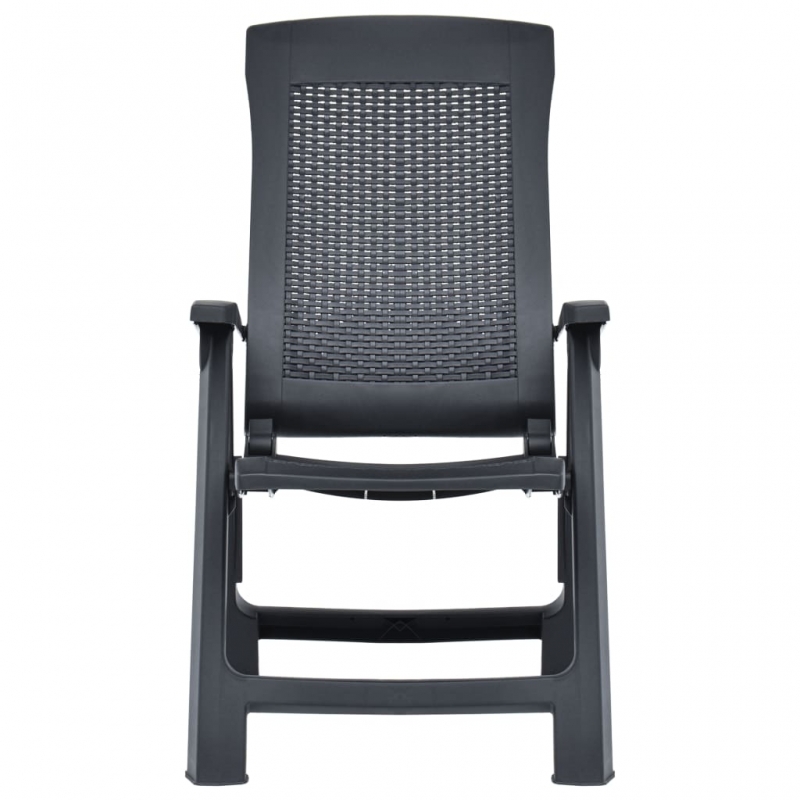 Verstellbare Gartenstühle 2 Stk. Kunststoff Anthrazit