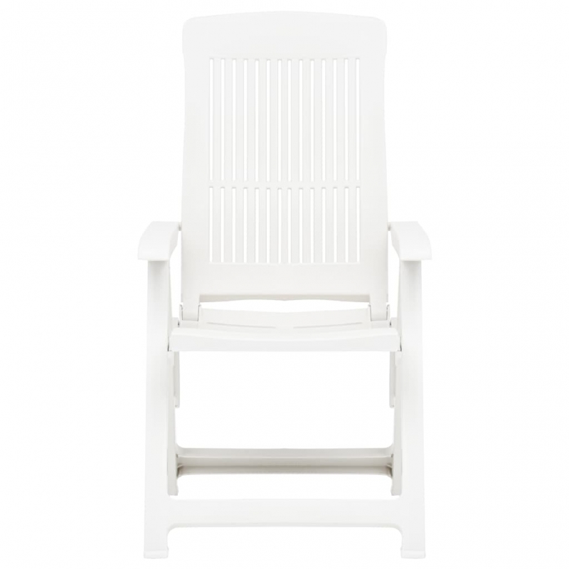 Verstellbare Gartenstühle 2 Stk. Kunststoff Weiß