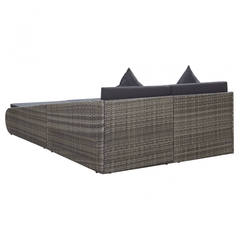 Gartenbett Grau 110x200 cm Poly Rattan
