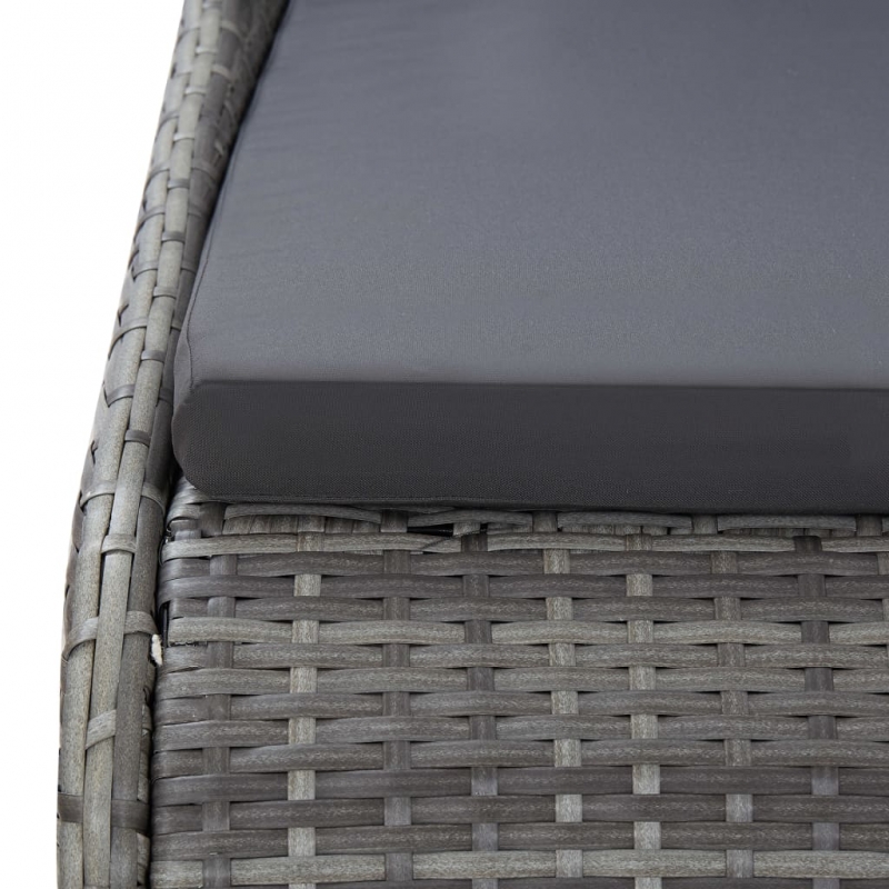 Gartenbett Grau 110x200 cm Poly Rattan