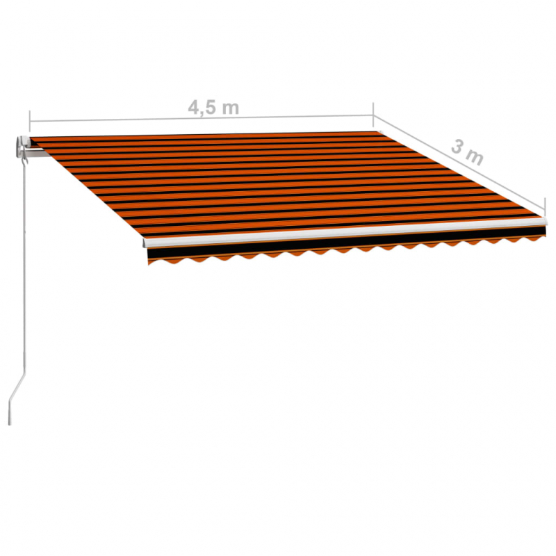 Einziehbare Markise Handbetrieben 450 x 300 cm Orange und Braun