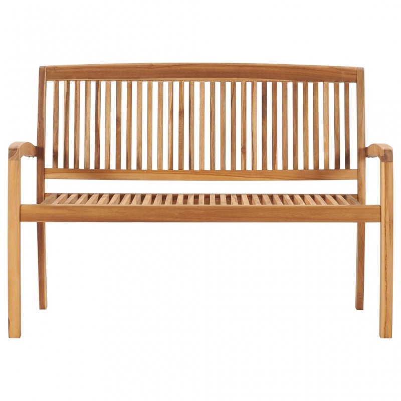 Gartenbank 2-Sitzer Stapelbar 128,5 cm Massivholz Teak