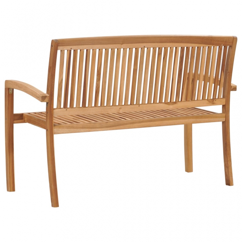 Gartenbank 2-Sitzer Stapelbar 128,5 cm Massivholz Teak