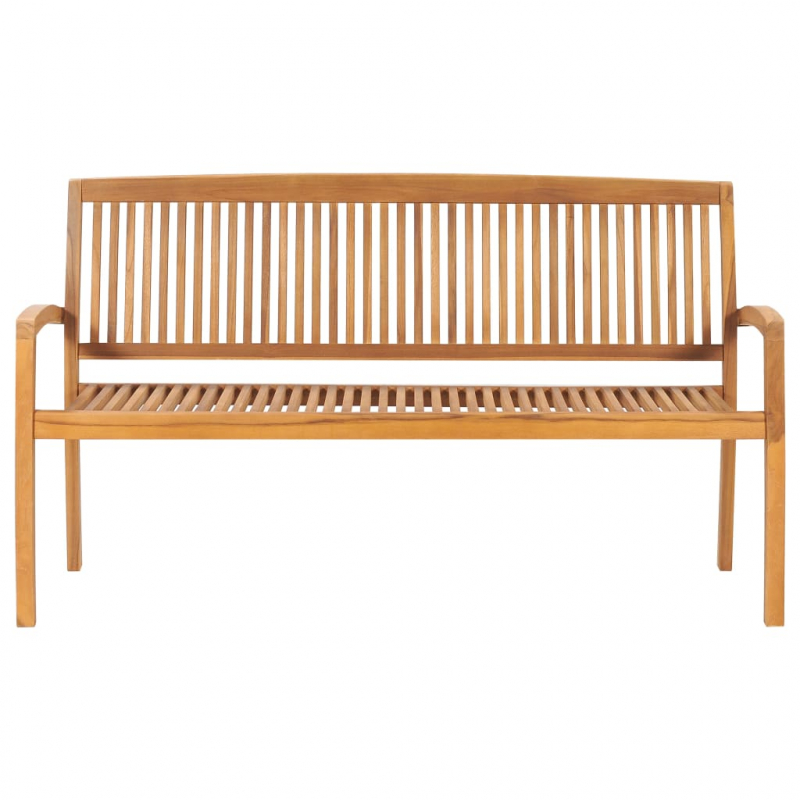 Gartenbank 3-Sitzer Stapelbar 159 cm Massivholz Teak