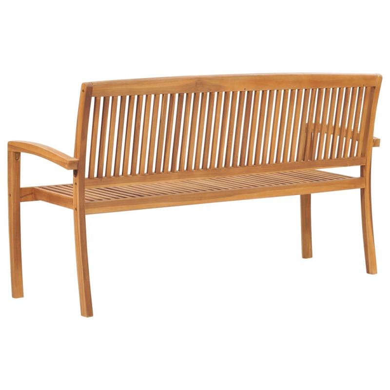 Gartenbank 3-Sitzer Stapelbar 159 cm Massivholz Teak