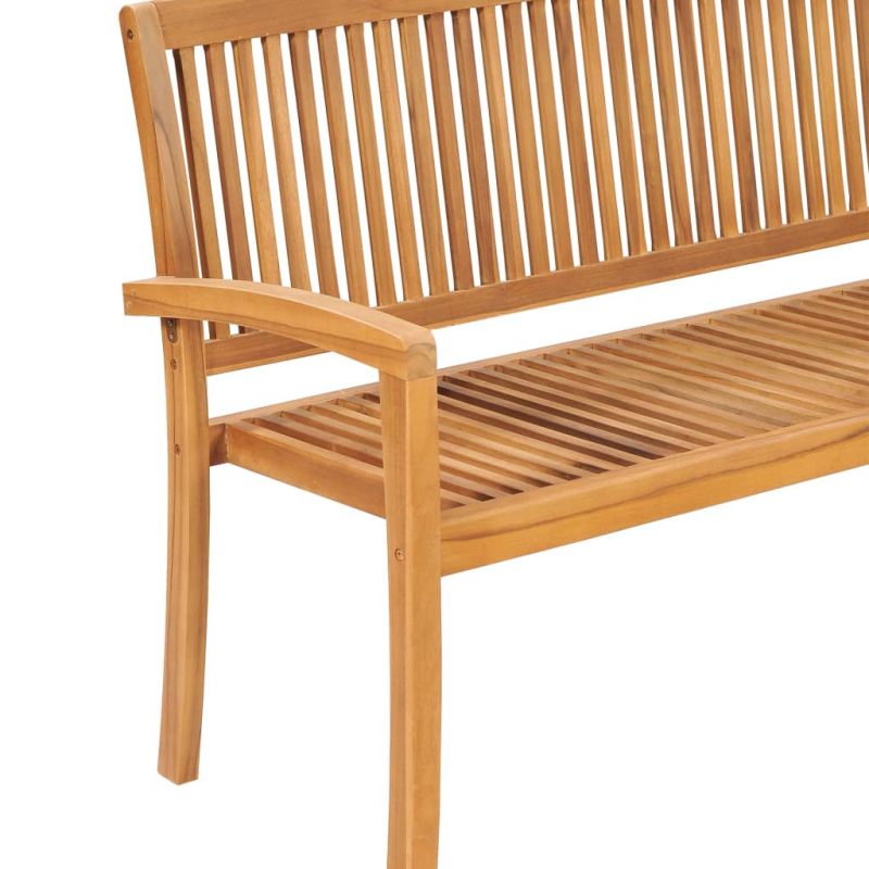 Gartenbank 3-Sitzer Stapelbar 159 cm Massivholz Teak