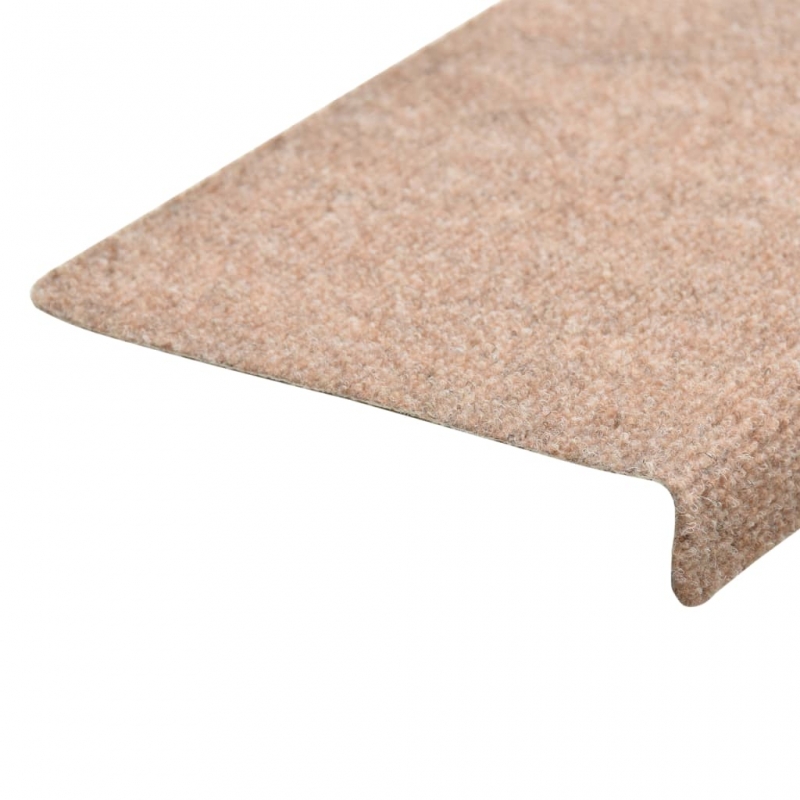 Treppenmatten 15 Stk. Nadelvlies 65x21x4 cm Creme